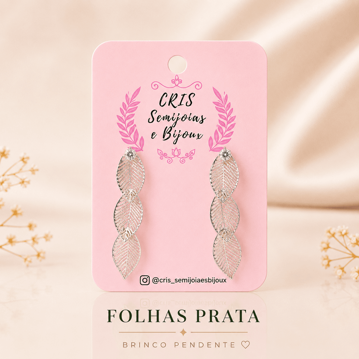 Brinco • Folhas Prata 1